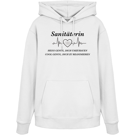 Sanitäterin: Heiß genug, dich umzuhauen, cool genug, dich zu reanimieren - Rettungsdienst - Organic Hoodie