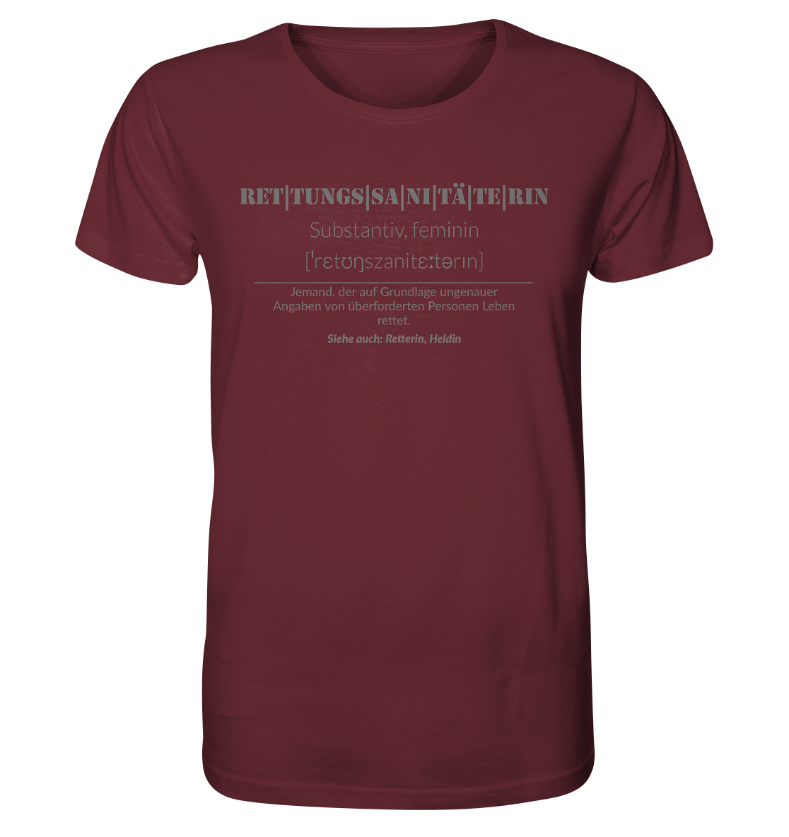 Rettungssanitäterin - Organic Shirt