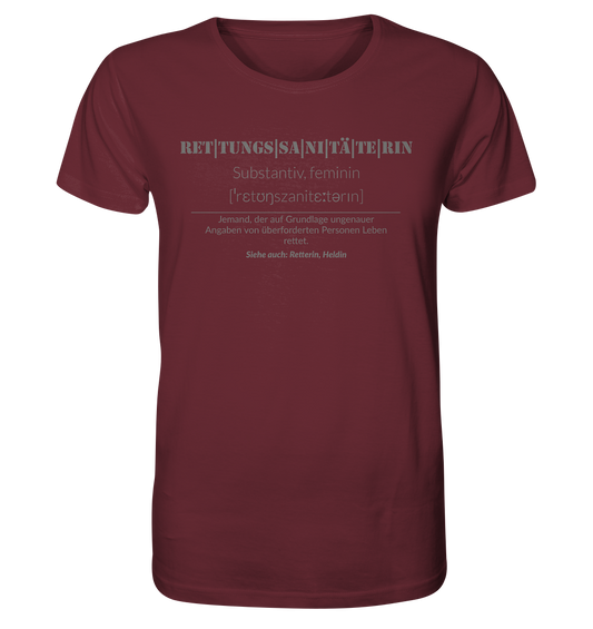 Rettungssanitäterin - Organic Shirt