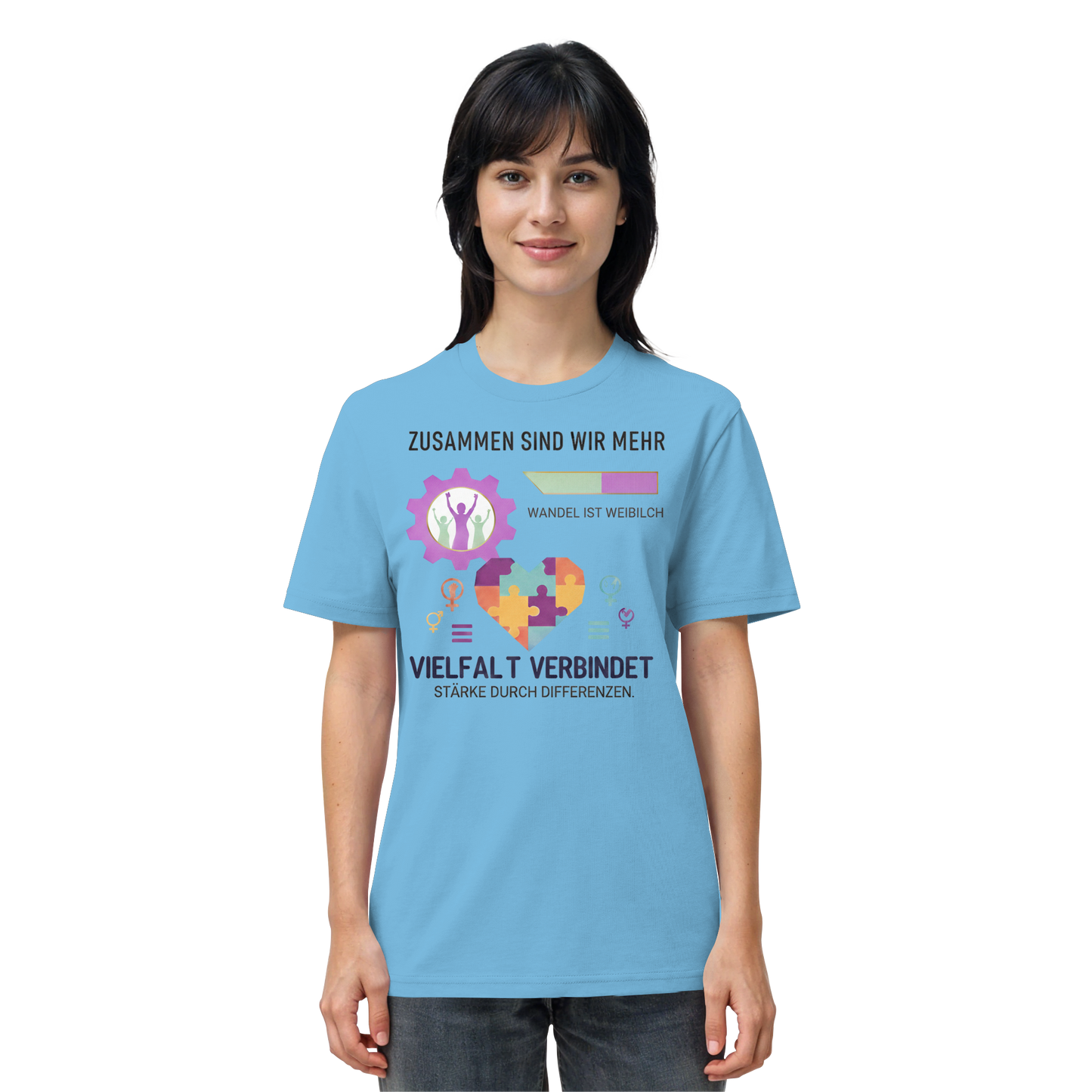 Zusammen sind wir mehr, Vielfalt verbindet - Frauenrechte - Organic Shirt