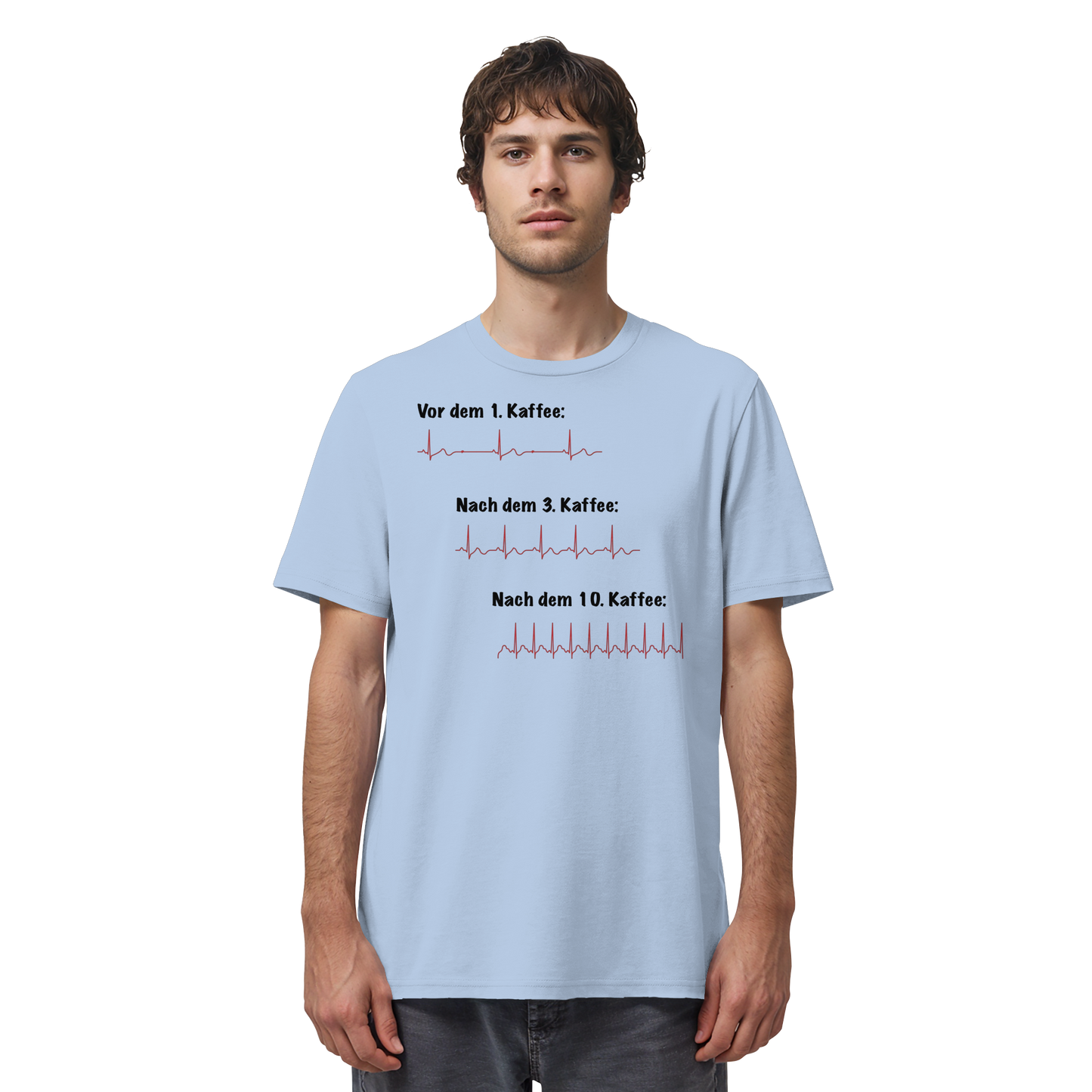 Auswirkungen vom Kaffee aufs EKG - Medizinhumor - Organic Shirt