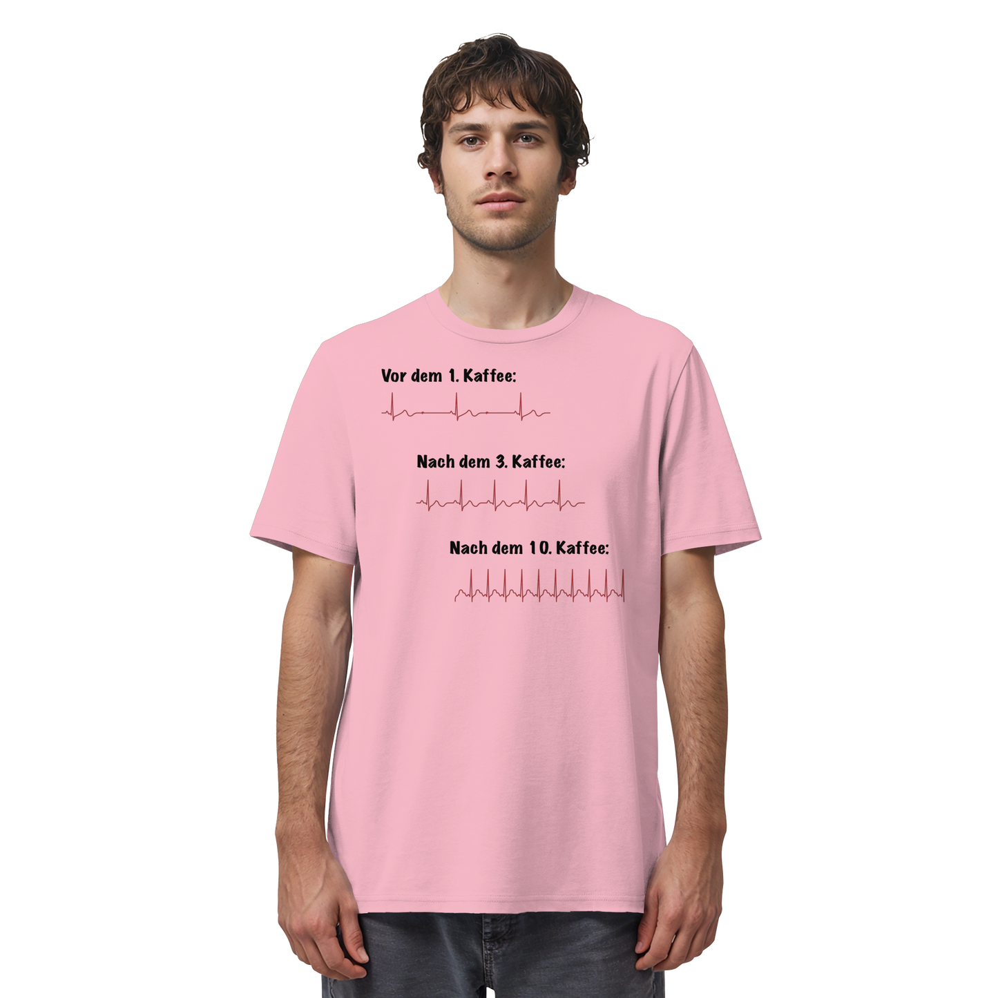 Auswirkungen vom Kaffee aufs EKG - Medizinhumor - Organic Shirt
