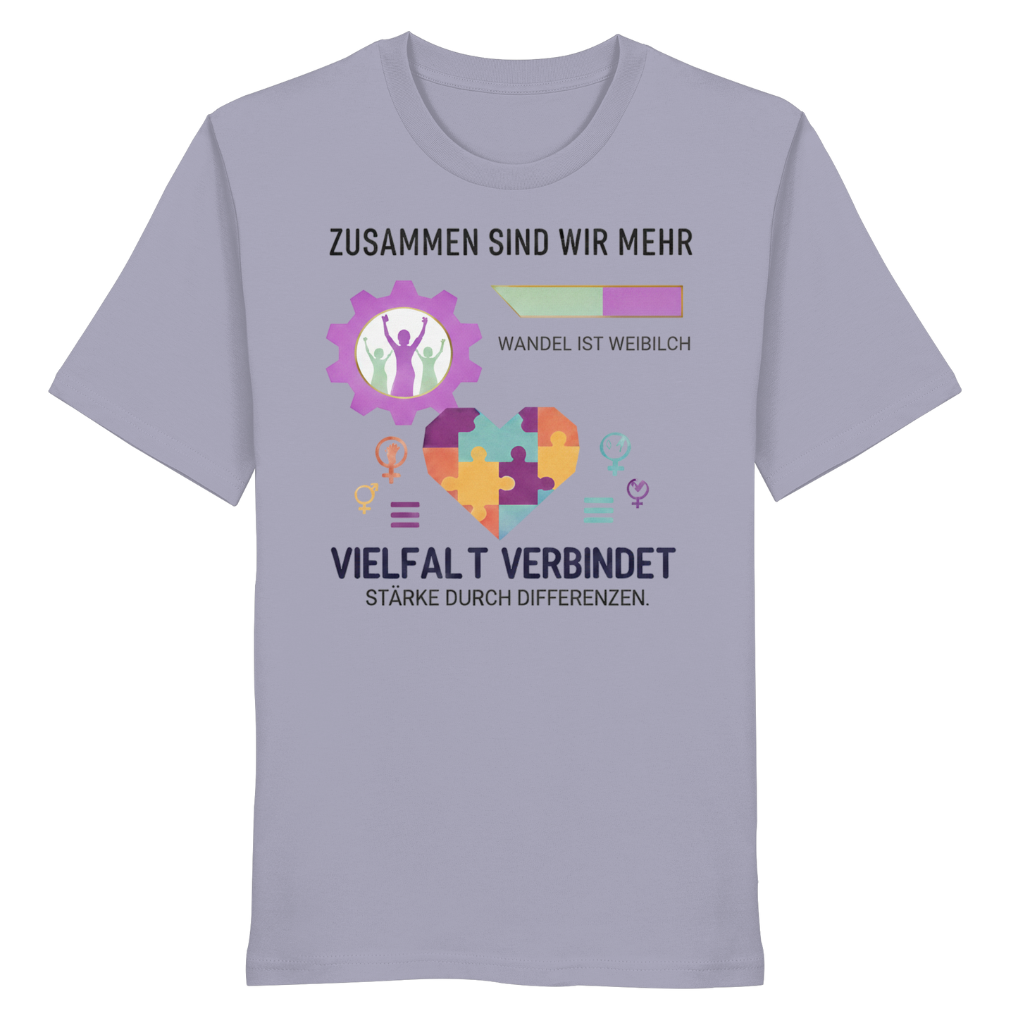 Zusammen sind wir mehr, Vielfalt verbindet - Frauenrechte - Organic Shirt