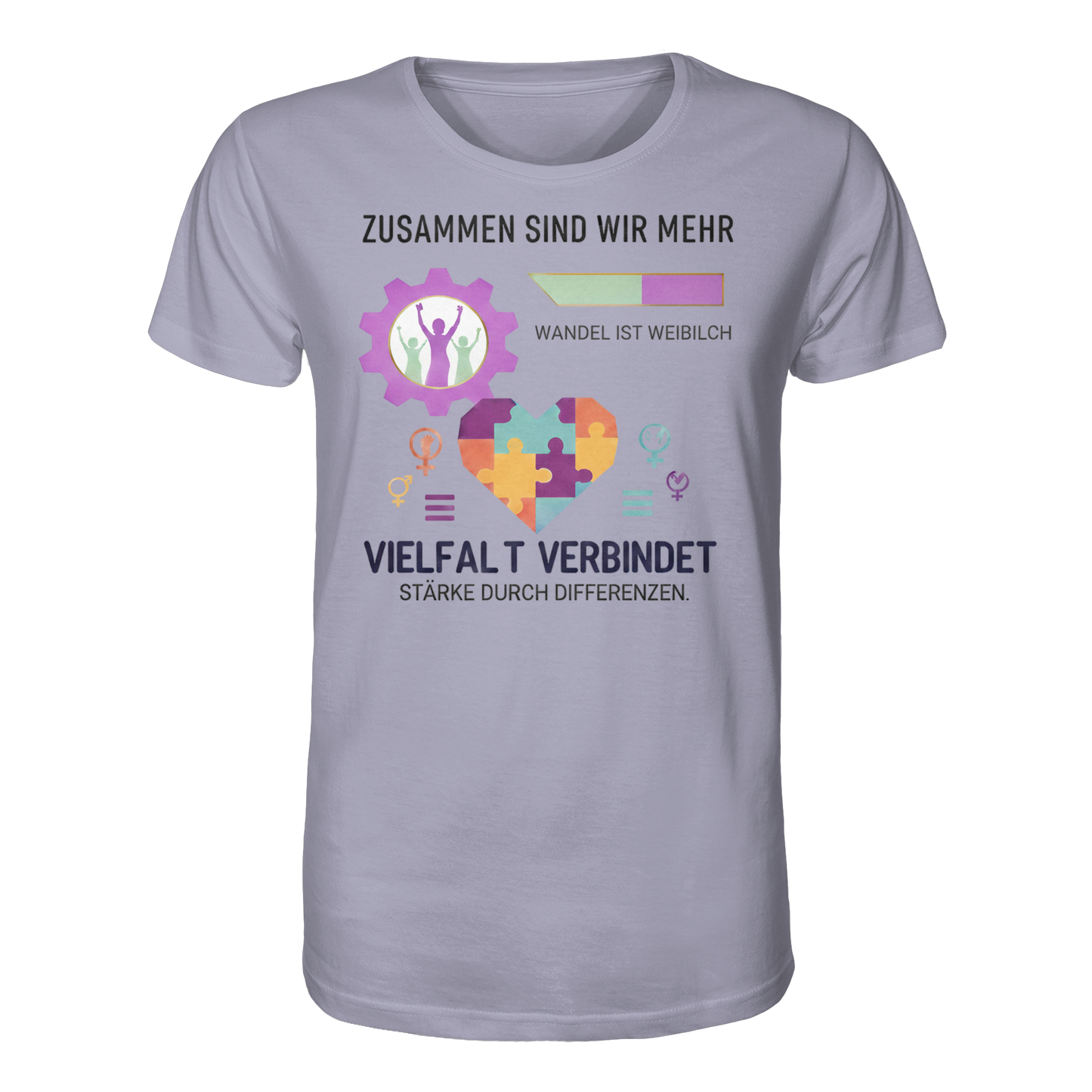 Zusammen sind wir mehr, Vielfalt verbindet - Frauenrechte - Organic Shirt