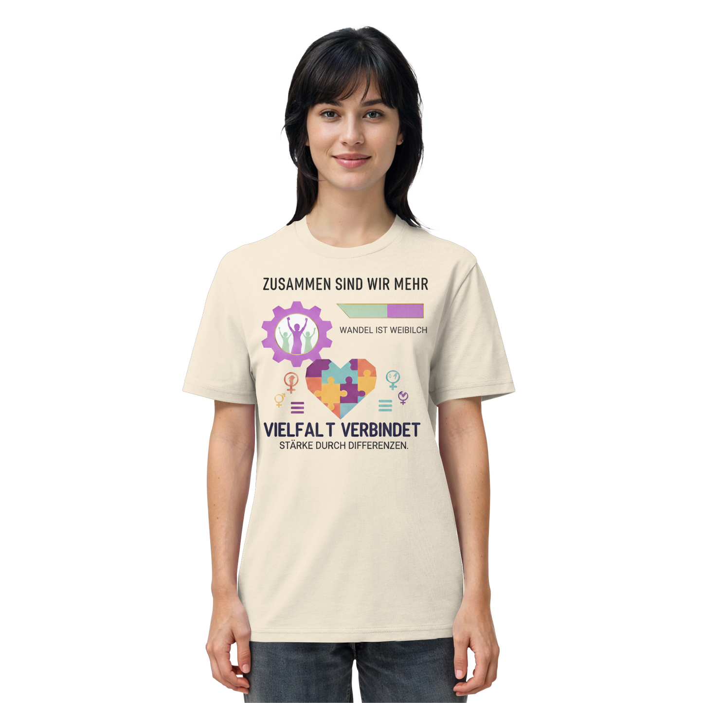 Zusammen sind wir mehr, Vielfalt verbindet - Frauenrechte - Organic Shirt