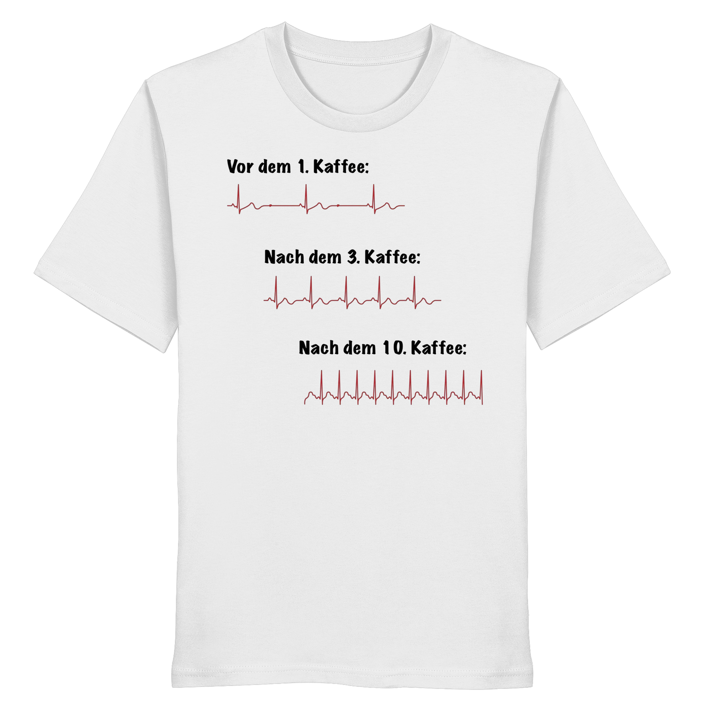 Auswirkungen vom Kaffee aufs EKG - Medizinhumor - Organic Shirt