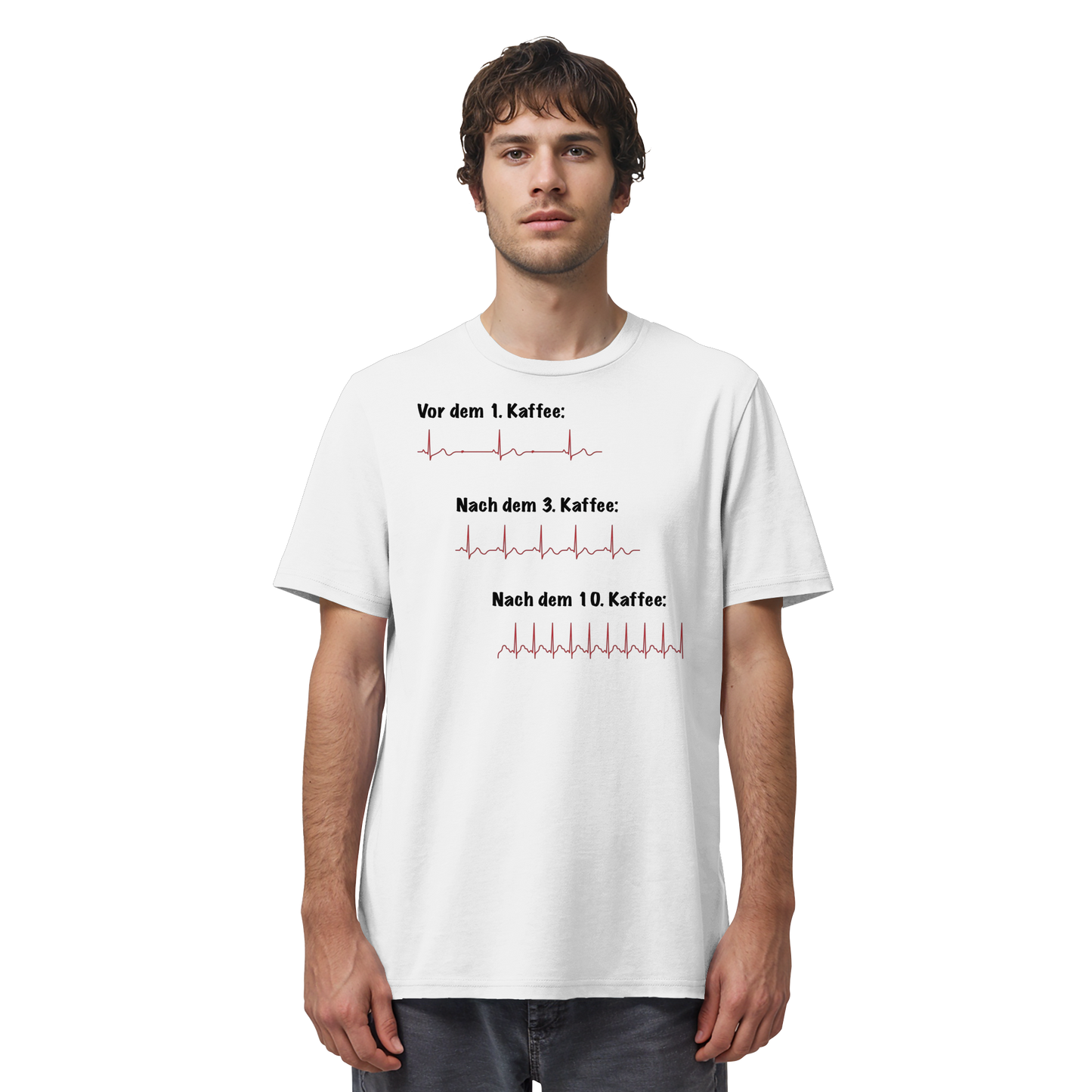 Auswirkungen vom Kaffee aufs EKG - Medizinhumor - Organic Shirt