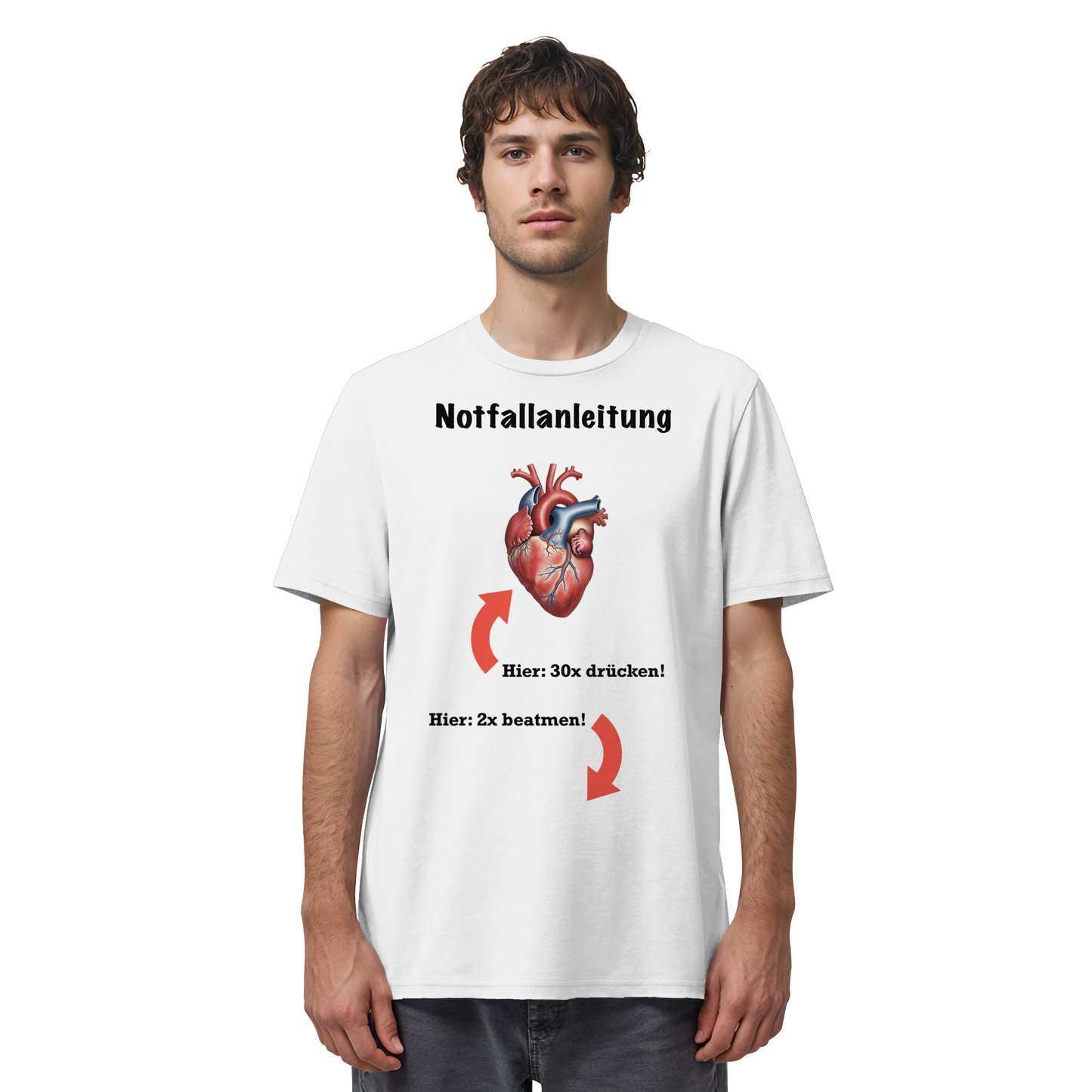 Notfallanleitung Reanimation Männeredition - Medizinhumor - Organic Shirt