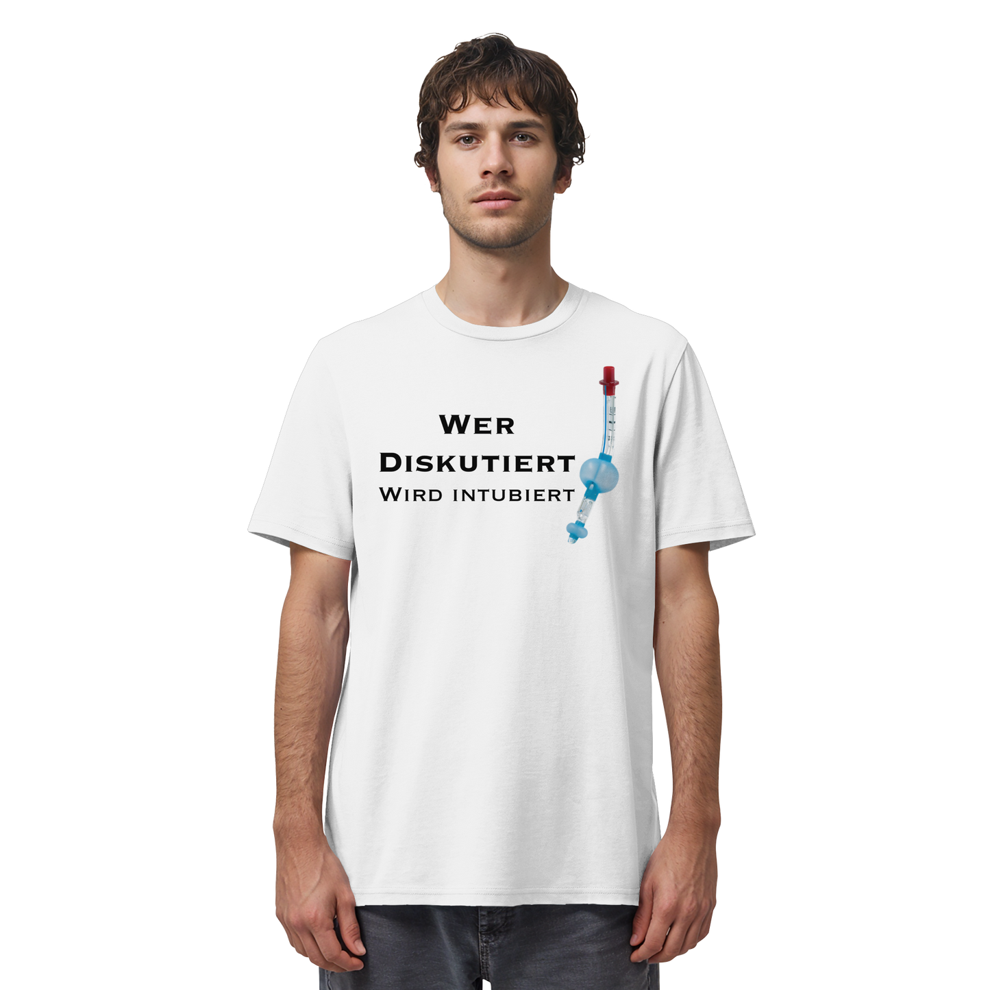 Wer diskutiert wird intubiert - Medizinhumor - Organic Shirt