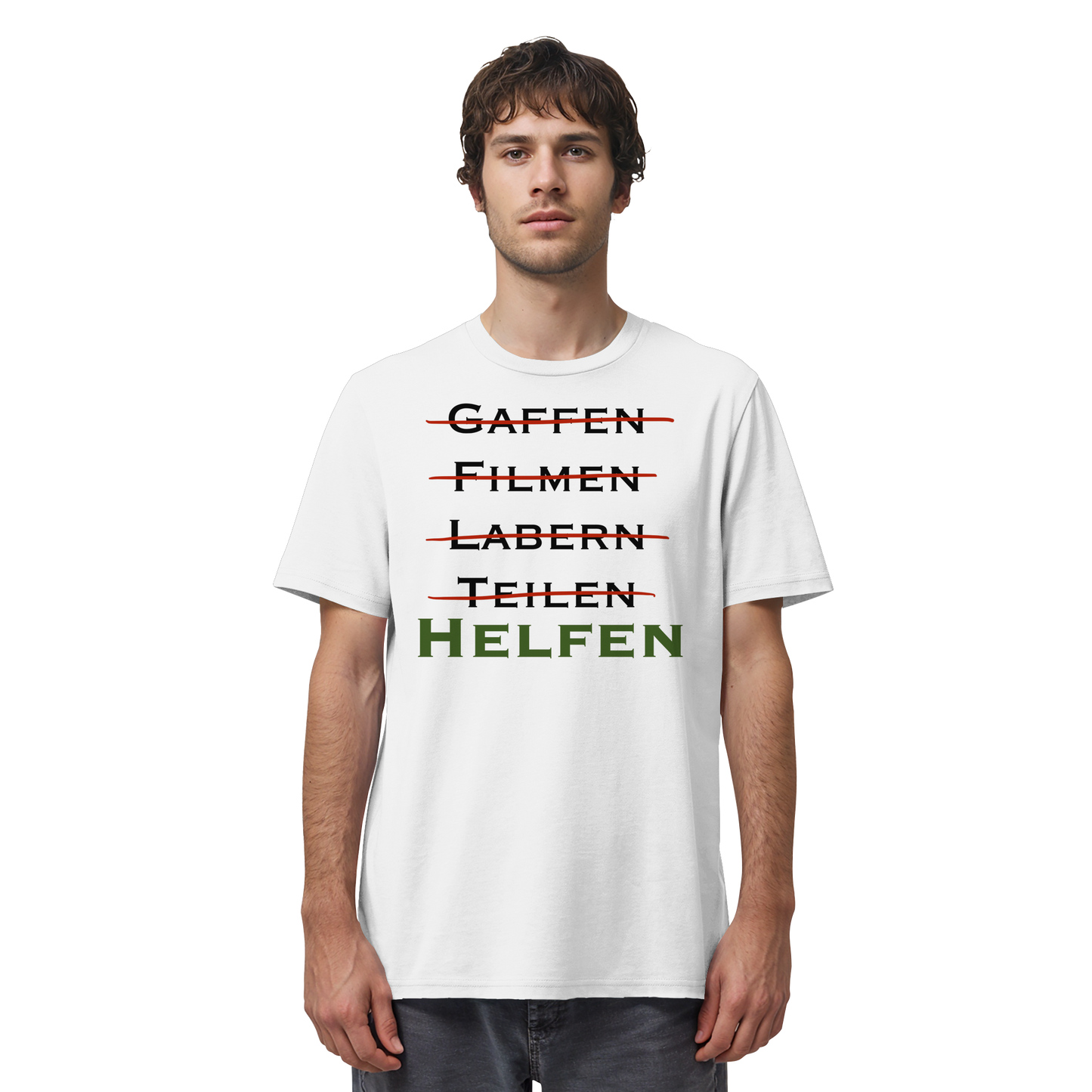 gaffen, filmen, labern, teilen => NEIN! HELFEN - Rettungsdienst - Organic Shirt