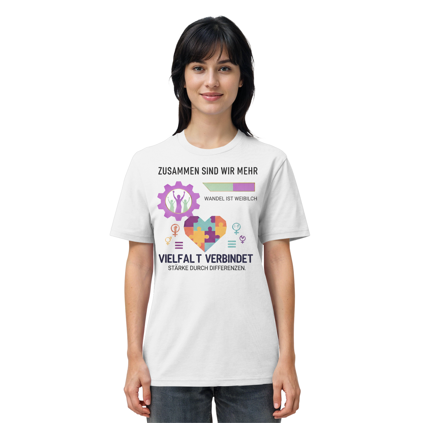 Zusammen sind wir mehr, Vielfalt verbindet - Frauenrechte - Organic Shirt