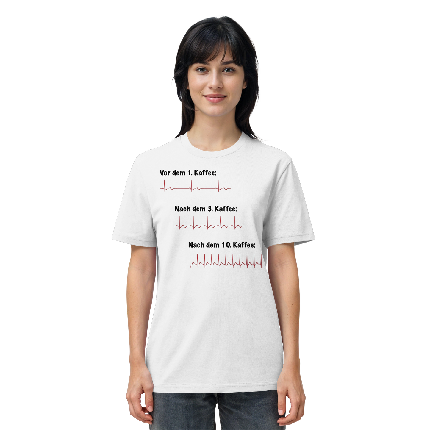 Auswirkungen vom Kaffee aufs EKG - Medizinhumor - Organic Shirt
