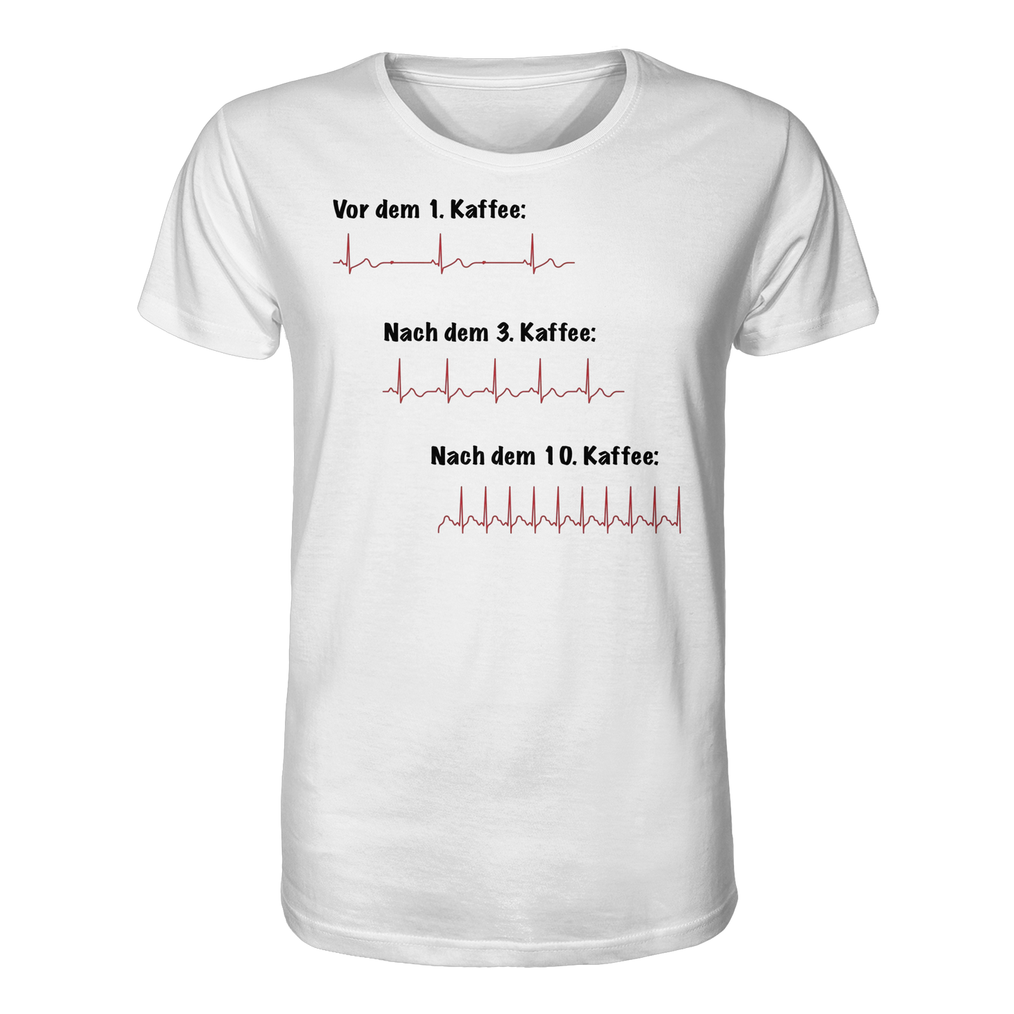Auswirkungen vom Kaffee aufs EKG - Medizinhumor - Organic Shirt