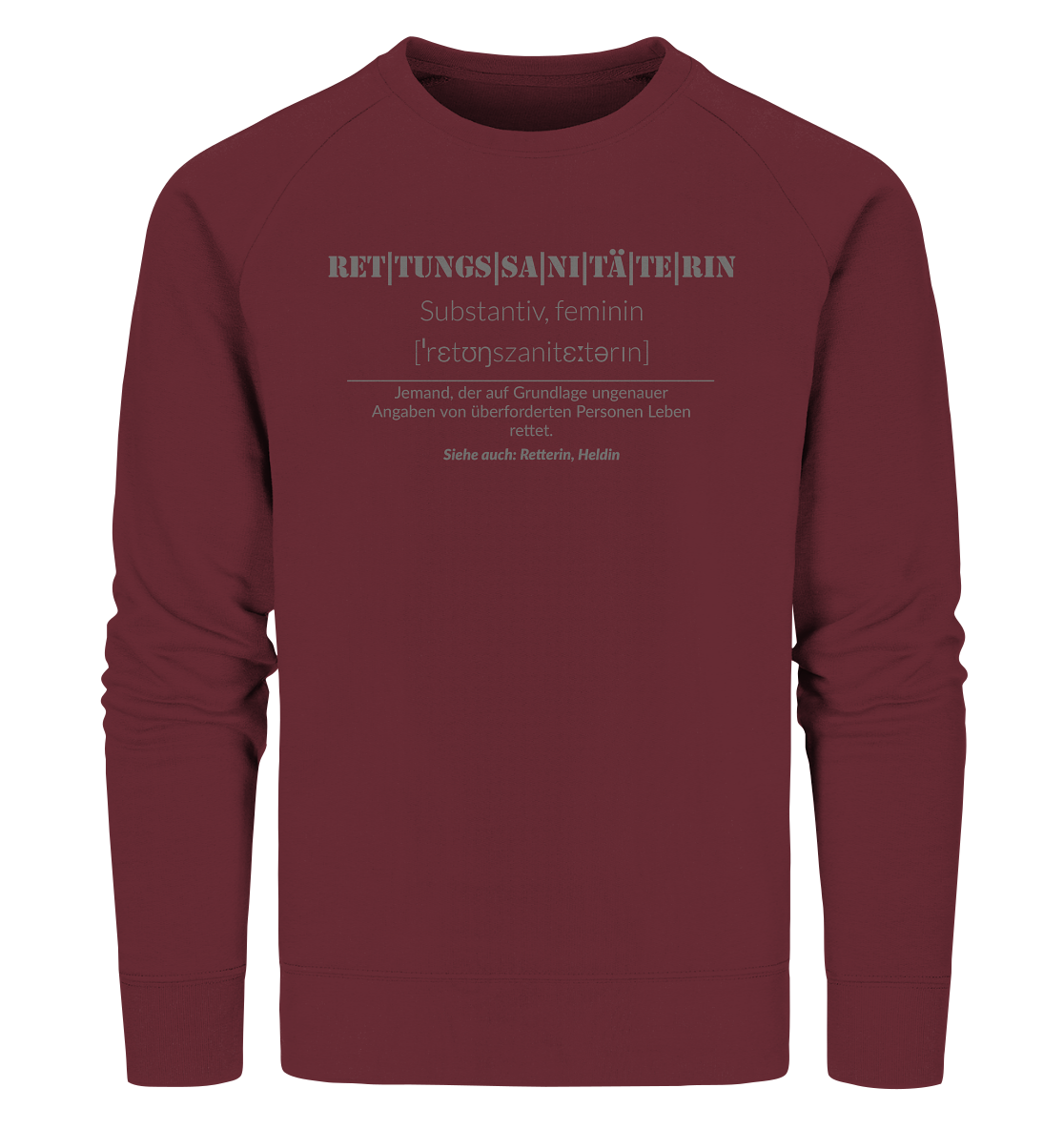 Rettungssanitäterin - Organic Sweatshirt