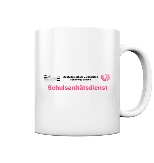 Dienstkleidung Schulsanitätsdienst Stadt. Realschule Volksgarten  - Tasse glossy