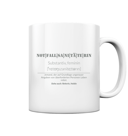 Notfallsanitäterin - Tasse glossy