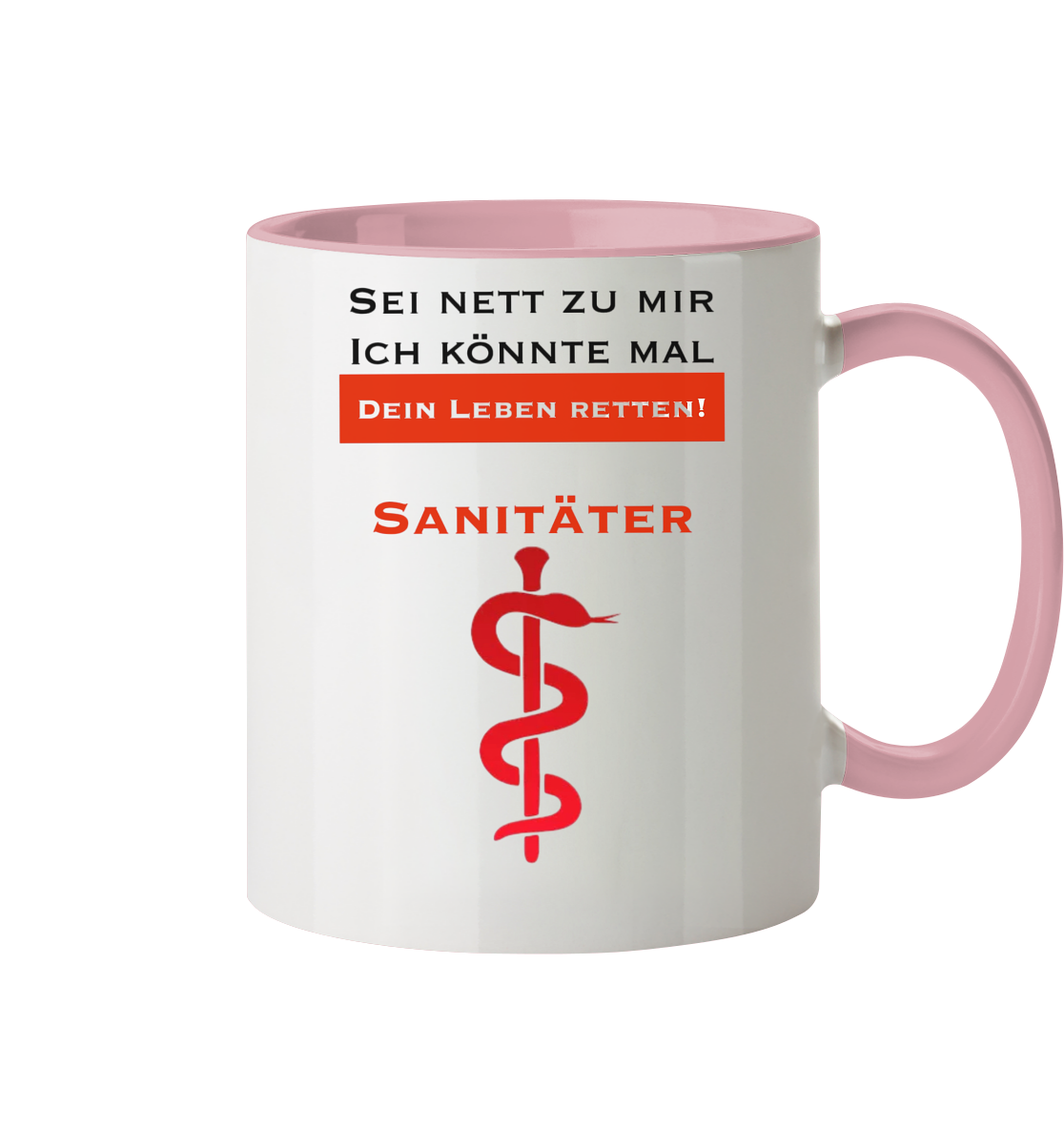 Sei nett zu mir - ich könnte mal dein Leben retten! - Tasse zweifarbig