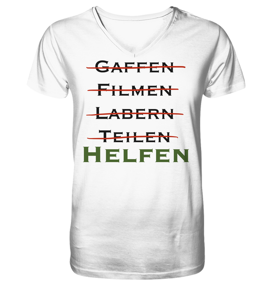 Gaffen, Filmen, Labern, Teilen => HELFEN - V-Neck Shirt